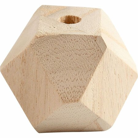 Diamantvormige houten kralen &ndash; 43 mm &ndash; 3 stuks