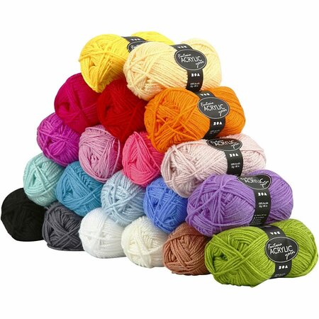 Acrylgaren | Fantasia | Diverse kleuren | 3-draads | Haakgaren acryl | Breigaren acryl | 80 m | 50 g | 20x50 g