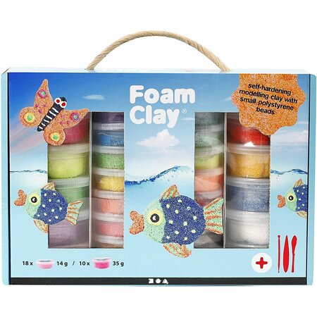 Foam Clay Blauw | Kinder Klei | Lichtgewicht Air Dry Clay | Zelfhardende Klei Met Styropor Balletjes | 560 Gram