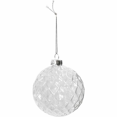 Glazen Facet Bal &ndash; D: 7,8 Cm &ndash; Transparant &ndash; 4stuks