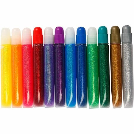 Glitterlijm set &ndash; Diverse kleuren glitterlijm 12x10 ml