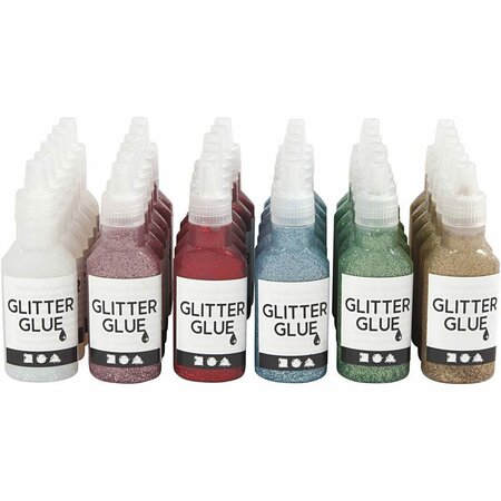 Glitterlijm set &ndash; Glitter lijm kleuren assorti 36x25 ml