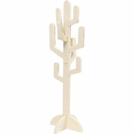 Houten Cactus &ndash; H: 38 Cm &ndash; B: 12 Cm &ndash; Triplex &ndash; 1stuk