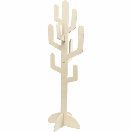 Houten Cactus &ndash; H: 60 Cm &ndash; B: 18,5 Cm &ndash; Triplex &ndash; 1stuk