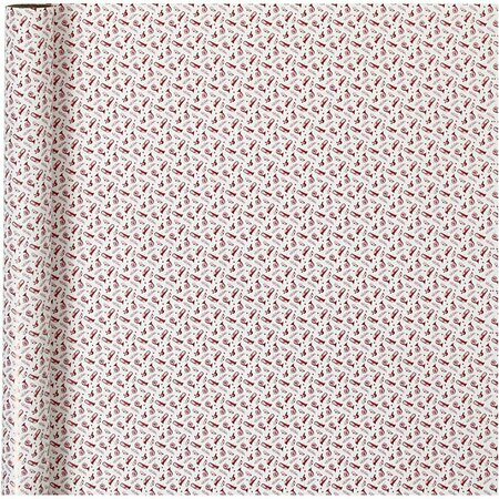 Inpakpapier &ndash; Rood/Wit Trompet &ndash; 70 Cm &ndash; 4m
