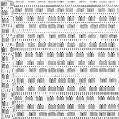 Zwart & Wit Inpakpapier &ndash; Luxe Badhuis Print &ndash; 4 m