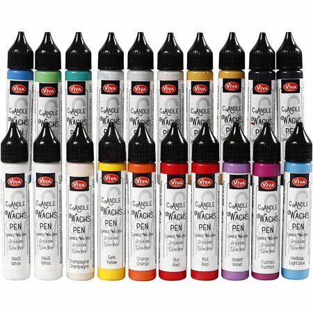 Kaarsversierpen, diverse kleuren, 20x25ml