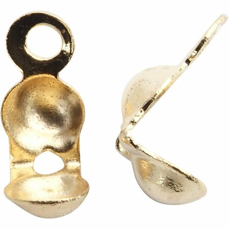 Kalot, verguld, L: 8 mm, d 3 mm, 100 stuk