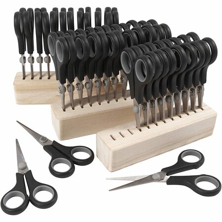 Kinderschaar Set Met Houder &ndash; School Scharen Klas &ndash; Zwarte Kinderscharen &ndash; 14 cm &ndash; 36 Stuks