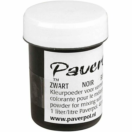 Zwart Kleurpoeder Paver Color - Pigmentpoeder voor Beeldhouwen & Sculpturen - Mengbaar met Paverpol - Perfect voor Creatieve Kleurvariaties - 40 ml Verpakking