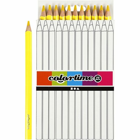Gele Jumbo Kleurpotloden - Creatief Tekenen - 12 Stuks