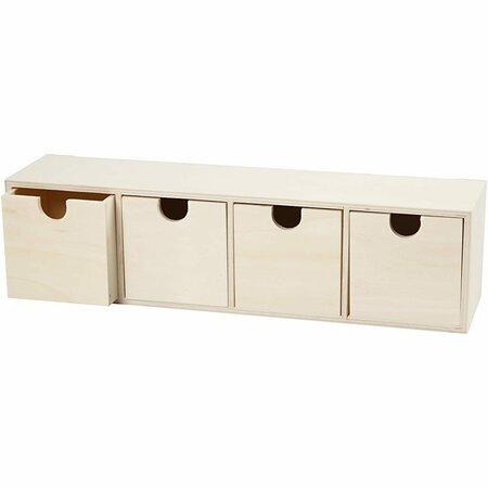 Kleine Ladenkast Hout &ndash; DIY Hobbykast &ndash; Decoratieve Kast &ndash; Houten Organizer &ndash; 9,2x34,7 Cm