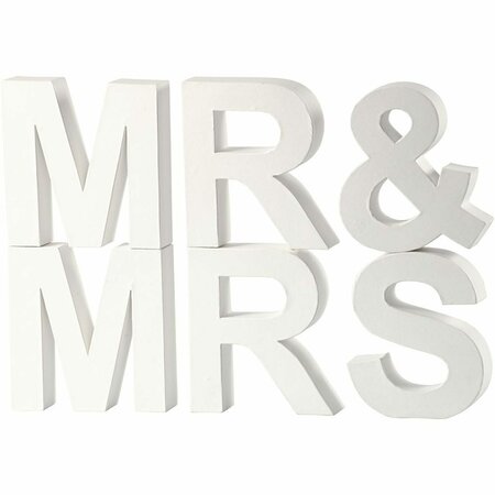 Letters MR & MRS &ndash; Witte trouwdecoratie letters 17,5 cm