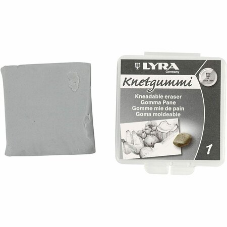 Lyra - Kneedgum - Kneetbare Gum - Grijze Boetseergum - Creatieve Hobbygum - DIY Gum Voor Tekenen En Modelleren - Afmeting 30x30x10mm - 1 Stuk