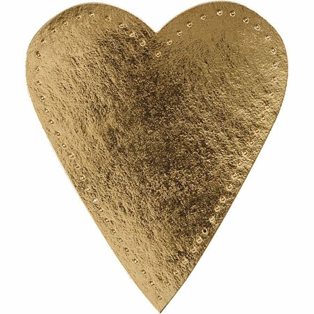 Hart leerpapier goud &ndash; 12x10 cm &ndash; 4 stuks