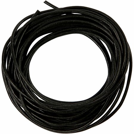 Leerkoord - Zwart Leren Koord - Hobbykoord Van Leer - Leather Cord - Draad Voor Sieraden Maken - Macram&eacute; Koord - Zwart - Dikte 2mm - Lengte 4m - 1 Rol