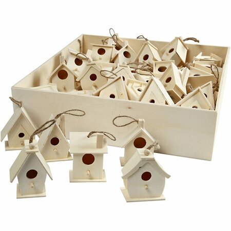 Vogelhuis Hout &ndash; Mini Vogelhuisje &ndash; Houten Vogelhuis &ndash; DIY Vogelhuis &ndash; 7 Cm &ndash; 60 Stuks
