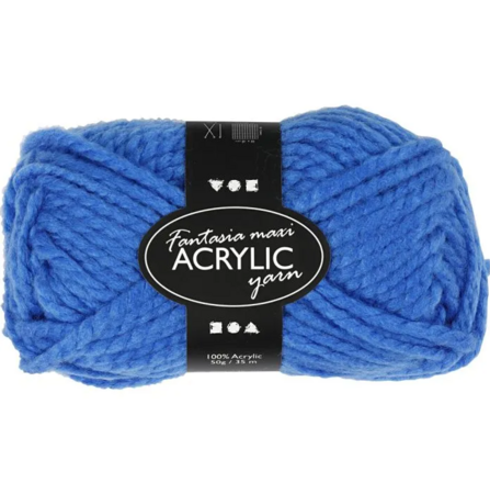 Acrylgaren | Fantasia | Blauw | Maxi 2-draads | Haakgaren acryl | Breigaren acryl | 35 m | 50 g | 1 bol