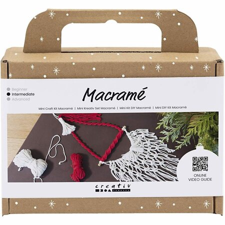 Macram&eacute; set kerstman | Hobbyset macrame | DIY pakket | Macram&eacute; kerstman maken | 1 Doos