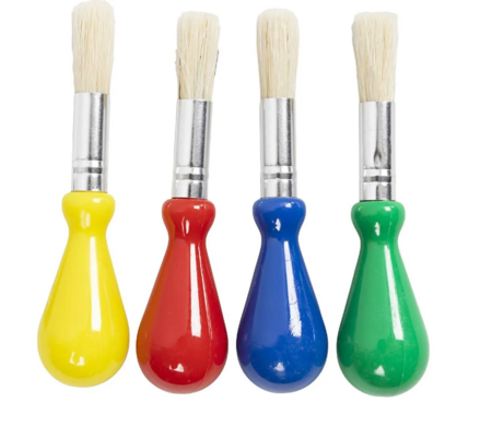 Kinderkwasten - Schilderkwasten Kids - 4 Stuks