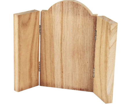 Houten Religieus Icoon &ndash; Orthodox Icoon &ndash; Wanddecoratie &ndash; Drieluik &ndash; 18x22 Cm