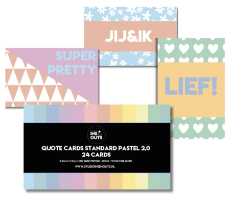 Studio Ins & Outs - Set Van 24 Quotes Kaartjes - Pastel 2.0 - Mini Kaartjes Leuke Uitspraken - Motiverende Kaartjes - Klein
