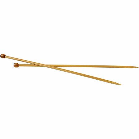 Breinaalden - Bamboe Breinaalden - Houten Breinaalden - Lange Breinaalden Met Knop - 6,5 mm - 35cm - 1 Paar