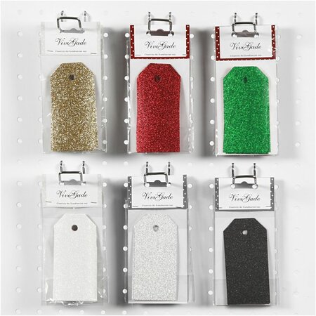 Cadeaulabels Glitter &ndash; Kartonnen Cadeaulabels &ndash; Glitterlabels &ndash; Geschenklabels &ndash; 5x10 Cm