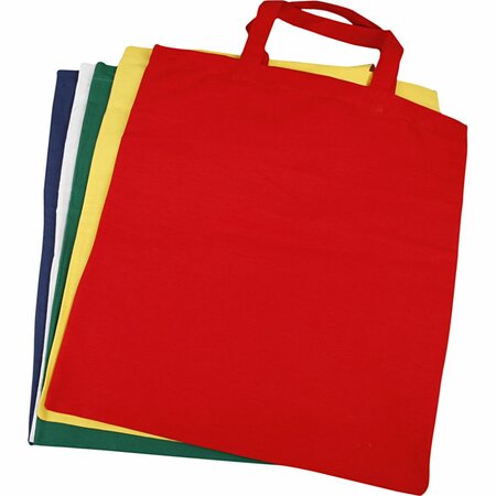 Gekleurde katoenen tas &ndash; 38x42 cm &ndash; 135 g/m&sup2; &ndash; 5 stuks