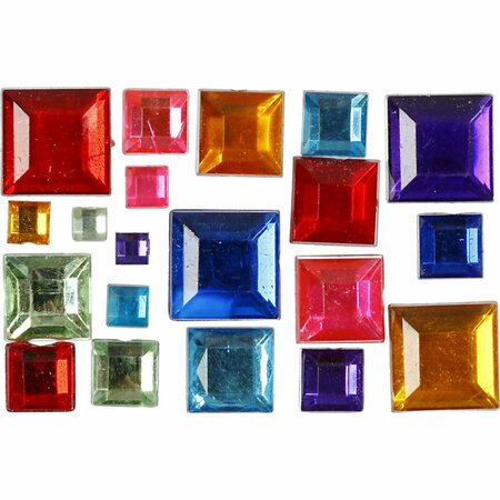 Strasstenen vierkant &ndash; Diverse kleuren &ndash; 4&ndash;10 mm &ndash; 1300 stuks