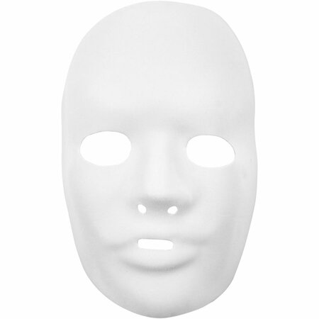 Wit kunststof masker &ndash; Volledig gezicht &ndash; 24x15,5 cm &ndash; 12 stuks
