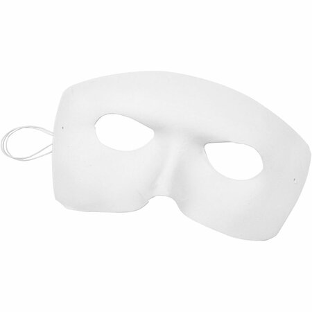Masker harlekijn &ndash; Wit kunststof &ndash; 12x17 cm &ndash; 12 stuks