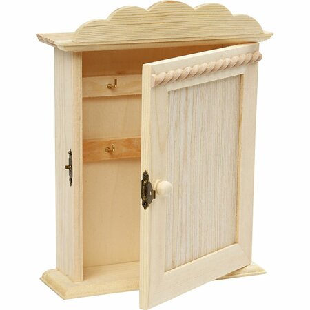 Sleutelkast &ndash; Vintage Houten Sleutelkastje &ndash; Decoratief Wandkastje &ndash; 18x6x22 Cm