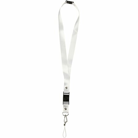 Keycord &ndash; Polyester Sleutelkoord &ndash; Ivoorwit Keycord &ndash; Veiligheidssluiting &ndash; 53 Cm &ndash; Set Van 5