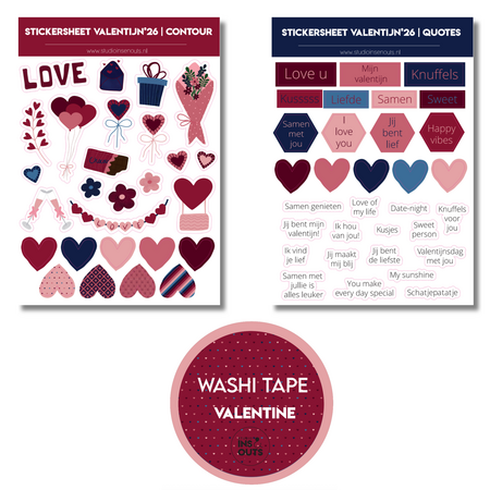 Mini Hobby Pakket Scrapbook & Journaling | 2 Stickervellen | 1 Washi Tape | Friends