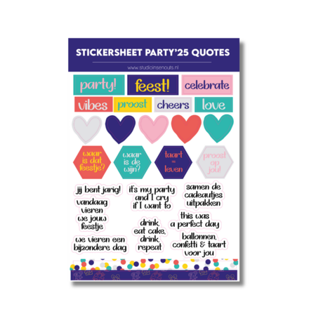Quote stickers | Stickervel met teksten | Journaling & scrapbook stickers | Party