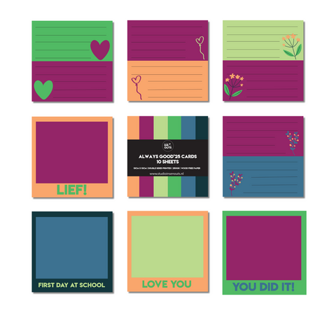 Scrapbook Kaartjes | Foto kaartjes | Polaroidkaartjes | Schrijfkaartjes Journaling | 10x10cm | Always Good '25