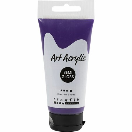 Acryl Verf, semi-glanzend, dekkend, violet blue, 75 ml/ 1 fles