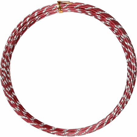 Alu draad, diamond-cut, dikte 2 mm, rood, 7 m/ 1 rol