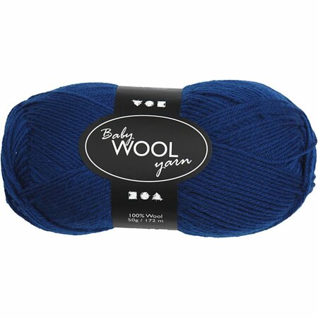 Baby garen donkerblauw | Babywol | Merino wol baby | Breien & haken | 172 m | 50 g | 1 bol