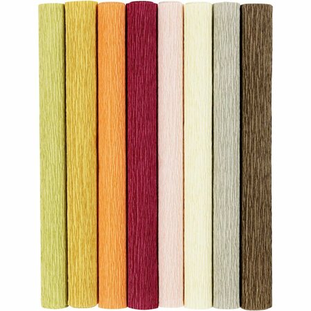 Cr&ecirc;pepapier, vel 25x60 cm, Cr&ecirc;pe-verhouding: 180%, 105 gr, pastelkleuren, 8 vel/ 1 doos