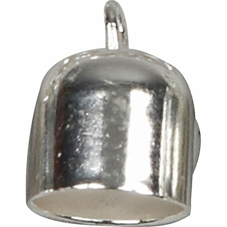 Eindkapje | Verzilverd | Met oog | Voor koord/ketting 8 mm | d 8 mm | 50 stuks