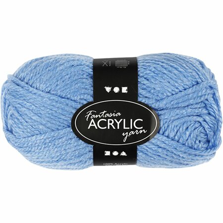 Acrylgaren | Fantasia | Blauw | 3-draads | Haakgaren acryl | Breigaren acryl | 80 m | 50 g | 1 bol
