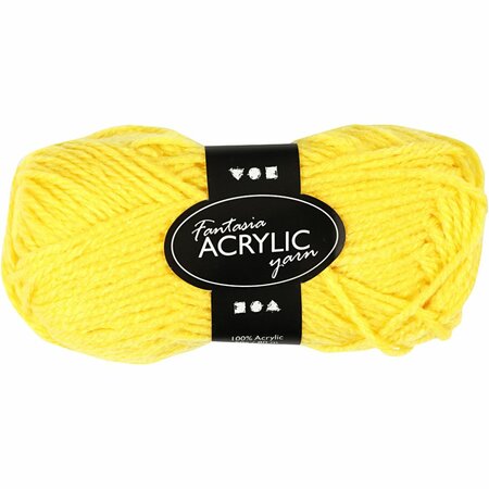 Acrylgaren | Fantasia | Geel | 3-draads | Haakgaren acryl | Breigaren acryl | 80 m | 50 g | 1 bol