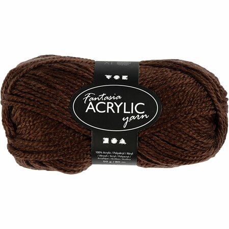 Acrylgaren | Fantasia | Bruin | 3-draads | Haakgaren acryl | Breigaren acryl | 80 m | 50 g | 1 bol