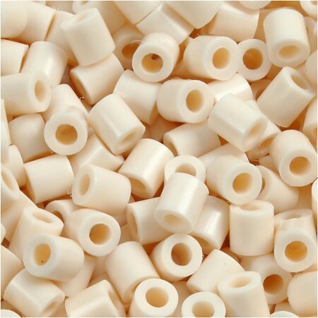 Foto kralen, afm 5x5 mm, gatgrootte 2,5 mm, medium, lichtbeige (12), 1100 stuk/ 1 doos