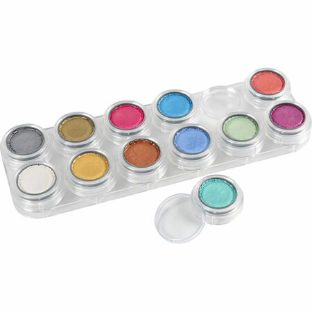 Grimas Schmink - Schminkpalet, parelmoer kleuren, 12x2.50 ml/ 1 stuk