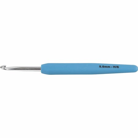 Haaknaald | Ergonomische haaknaald | Softgrip haaknaald | Aluminium haaknaald | 5 mm | Blauw