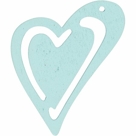 Hart, afm 55x45 mm, dikte 2 mm, turquoise, 10 stuk/ 1 doos