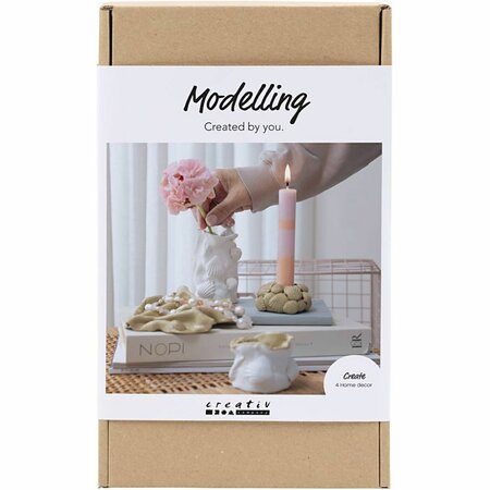 Hobbyset Boetseren, Vazen en kandelaars, beige, ivoor, off-white, 1 doos